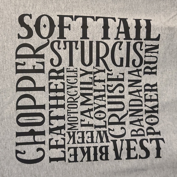 Motorcycle Chopper Bike T-SHIRT NWT Black letters Gray shirt S to XL - Picture 2 of 3